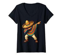 Mujer Mexican Boy Dabbing Poncho Mexican Fiesta Cinco de Mayo Camiseta Cuello V