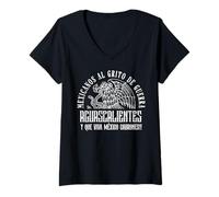 Mujer Mexicanos al grito de guerra Aguascalientes México Camiseta Cuello V