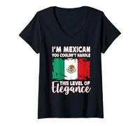 Mujer Mexico Flag Proud Elegant Mexican Boyfriend Girlfriend Camiseta Cuello V