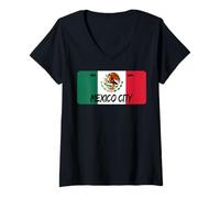 Mujer México Souvenir Mexican Vacation License Plate Cinco de Mayo Camiseta Cuello V
