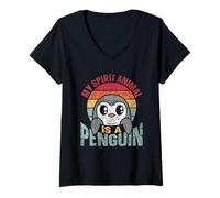 Mujer Mi Animal Espiritual Es Un Pingüino Pingüinos Pingüino Camiseta Cuello V