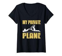 Mujer Mi Avión Privado Humor Carpintería Manual Camiseta Cuello V