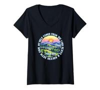 Mujer Mi Ayuda proviene del Señor Versículo de la Biblia Religiosa Camiseta Cuello V
