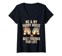 Mujer Mi Caballo Aficionado y yo Somos Mejores Amigos de por Vida Hobby Horsing Camiseta Cuello V