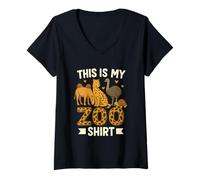 Mujer Mi camiseta del zoo - Aventura salvaje en la sabana Camiseta Cuello V