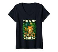 Mujer Mi camiseta del zoo - Aventura salvaje en la sabana Camiseta Cuello V