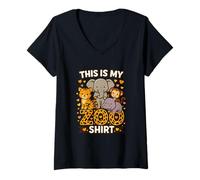 Mujer Mi camiseta del zoo - Aventura salvaje en la sabana Camiseta Cuello V