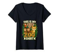 Mujer Mi camiseta del zoo - Aventura salvaje en la sabana Camiseta Cuello V
