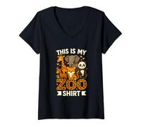 Mujer Mi camiseta del zoo - Aventura salvaje en la sabana Camiseta Cuello V