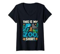 Mujer Mi camiseta del zoo - Aventura salvaje en la sabana Camiseta Cuello V