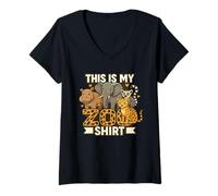 Mujer Mi camiseta del zoo - Aventura salvaje en la sabana Camiseta Cuello V