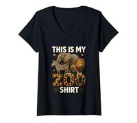 Mujer Mi camiseta del zoo - Aventura salvaje en la sabana Camiseta Cuello V