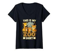 Mujer Mi camiseta del zoo - Aventura salvaje en la sabana Camiseta Cuello V