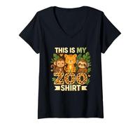 Mujer Mi camiseta del zoo - Aventura salvaje en la sabana Camiseta Cuello V