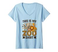 Mujer Mi camiseta del zoo - Aventura salvaje en la sabana Camiseta Cuello V