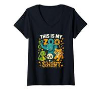 Mujer Mi camiseta del zoo - Aventura salvaje en la sabana Camiseta Cuello V