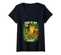 Mujer Mi camiseta del zoo - Aventura salvaje en la sabana Camiseta Cuello V
