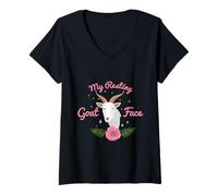 Mujer Mi Cara De Cabra Descansada Camiseta Cuello V