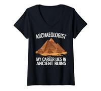 Mujer Mi Carrera yace en ruinas Antiguas arqueólogo Divertido Camiseta Cuello V