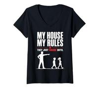 Mujer Mi Casa Mis Normas Papá Humor Divertido Camiseta Cuello V