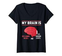 Mujer Mi Cerebro es 90% Tácticas de Juego Humor Camiseta Cuello V
