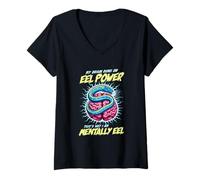 Mujer Mi Cerebro Funciona con energía de Anguila, por eso Soy Camiseta Cuello V