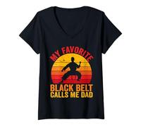 Mujer Mi cinturón Negro Favorito me Llama papá Día del Padre Camiseta Cuello V