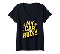 Mujer Mi Coche Camiseta Cuello V