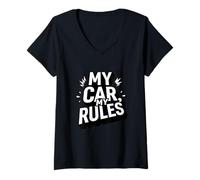 Mujer Mi Coche Camiseta Cuello V