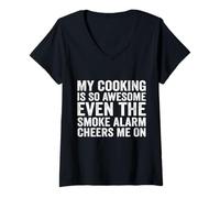 Mujer Mi Cocina es Tan Impresionante Que Incluso la Alarma de Humo me Anima Camiseta Cuello V