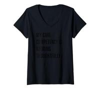 Mujer Mi Competencia Principal es asentir pensativamente Trabajo Reunión Broma Camiseta Cuello V