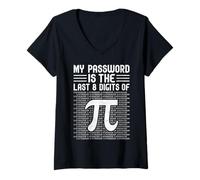 Mujer Mi contraseña son los últimos 8 dígitos de pastel Camiseta Cuello V
