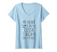 Mujer Mi Corazón Está en Costa Rica (Pero No Estoy) - Costa Rica Camiseta Cuello V