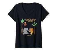 Mujer Mi Corazón y Mi Carne Cantan Escritura Bíblica Animales de la Selva Camiseta Cuello V