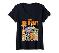 Mujer Mi cumpleaños Bruh Zookeeper Animal Zoo Wildlife Safari Squad Camiseta Cuello V