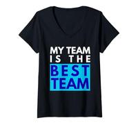 Mujer Mi Equipo es el Mejor Equipo Camiseta Cuello V