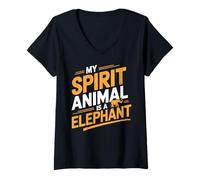 Mujer Mi espíritu animal es un elefante - Amor animal lindo y divertido Camiseta Cuello V