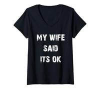 Mujer Mi Esposa Dijo Que está Bien Camiseta Cuello V
