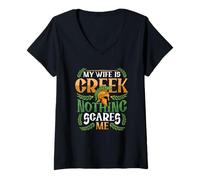 Mujer Mi Esposa Es Griega Nada Me Asusta Esposa Griega Camiseta Cuello V