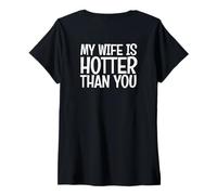 Mujer Mi Esposa Es Más Caliente Que Tú Divertido Sarcástico Dicho Marido Camiseta Cuello V