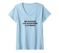 Mujer Mi faccio un piantino e ci sono Camiseta Cuello V