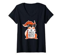 Mujer ¡Mi familia está loca! Funny Squirrel Camiseta Cuello V
