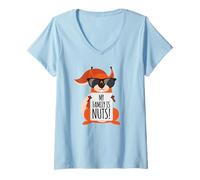 Mujer ¡Mi familia está loca! Funny Squirrel Camiseta Cuello V