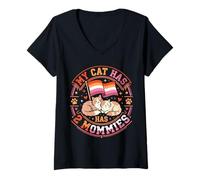 Mujer Mi Gato Tiene Dos Mamás Lesbianas Camiseta Cuello V