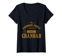 Mujer Mi Gente Favorita me Llama Abuelo de Nietos Retro Camiseta Cuello V
