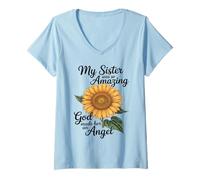 Mujer Mi Hermana Era Tan Increible Que Dios La Hizo Un Angel Camiseta Cuello V