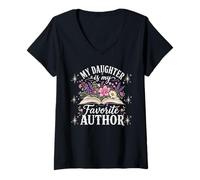 Mujer Mi Hija es mi autora Favorita Novela Libro Publicado Mujeres Camiseta Cuello V