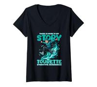 Mujer Mi Historia Conciencia del síndrome de Tourette Camiseta Cuello V