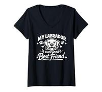 Mujer Mi Labrador es el Mejor Amigo de Todos, Divertido Labrador Camiseta Cuello V