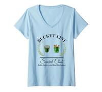 Mujer Mi lista de deseos club social jugador de golf y cubo de cerveza Camiseta Cuello V
